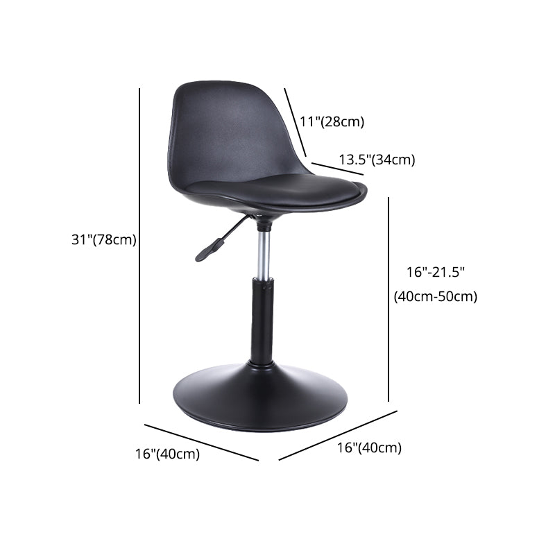 Taburete de bar giratorio de cuero contemporáneo, taburete de bar con respaldo bajo para interiores y patas de hierro