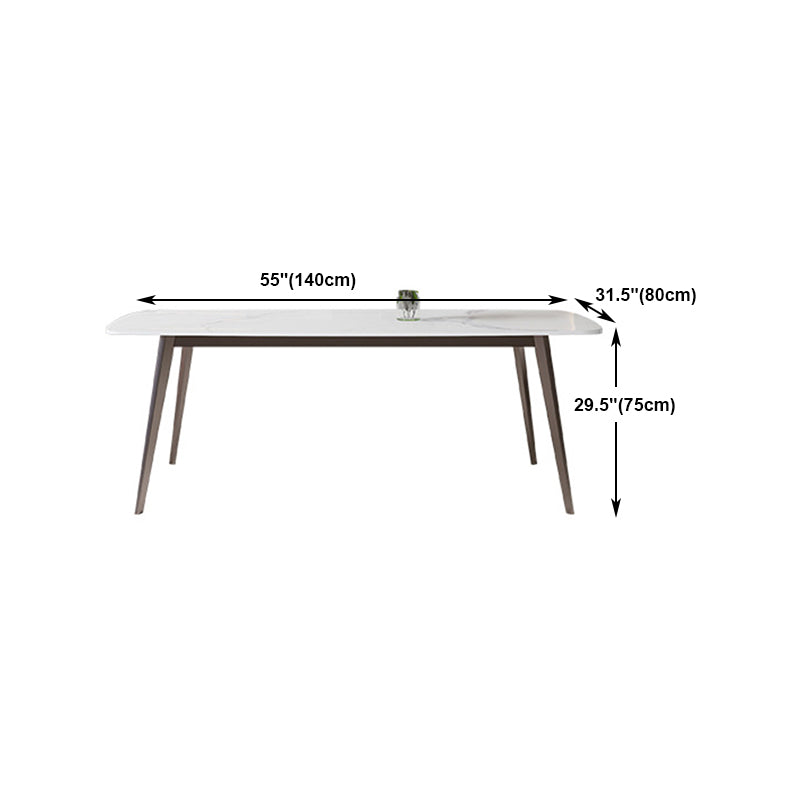 Nordic Style 1/4/5/7 Pieces Dining Set Sintered Stone Dining Table Set with Metal Legs