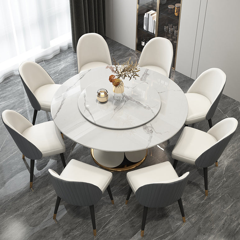 Modern Style 1/4/5/7/9 Pieces Dining Sintered Stone Dining Table Set with Metal Legs