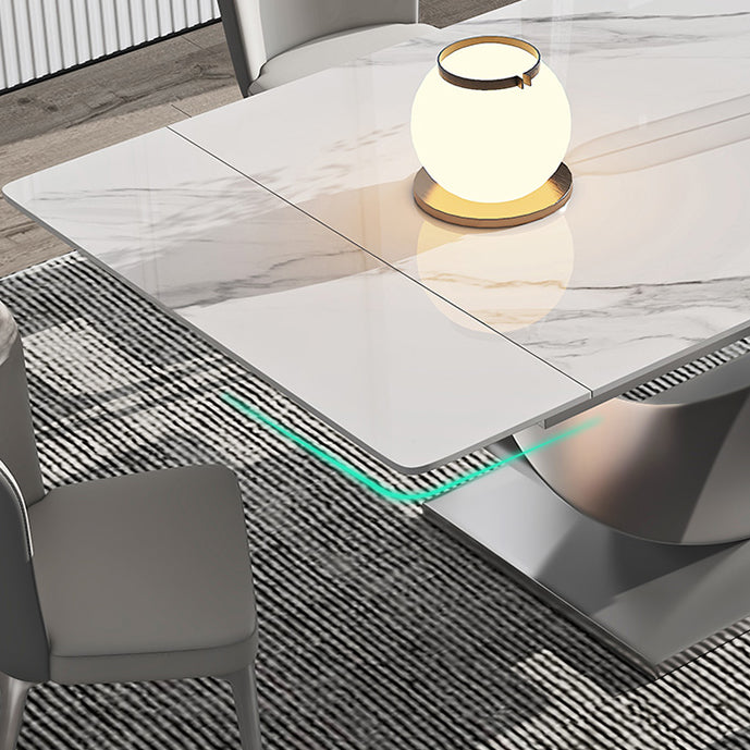 Designer Style 1/4/5/7 Pieces Dining Set Sintered Stone Table with Leather Chairs