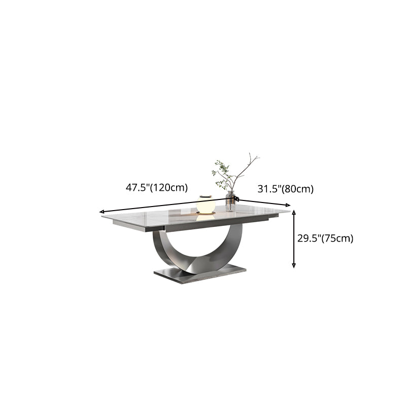 Designer Style 1/4/5/7 Pieces Dining Set Sintered Stone Table with Leather Chairs