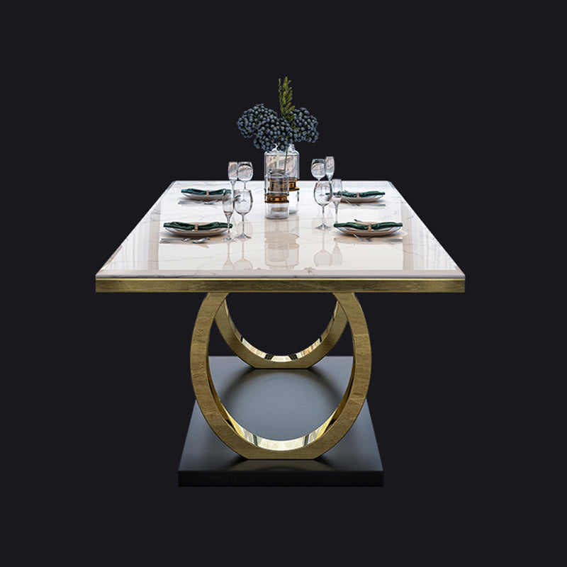 Modern 1/4/5/7 Pieces White Dining Table Set with Marble Top Rectangle Dinette Set