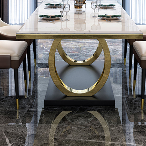 Modern 1/4/5/7 Pieces White Dining Table Set with Marble Top Rectangle Dinette Set