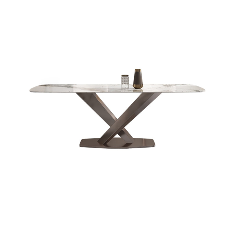 Pedestal 1/2/5/7 Pieces Dining Table Set Stainless Steel Dining Table and Chairs