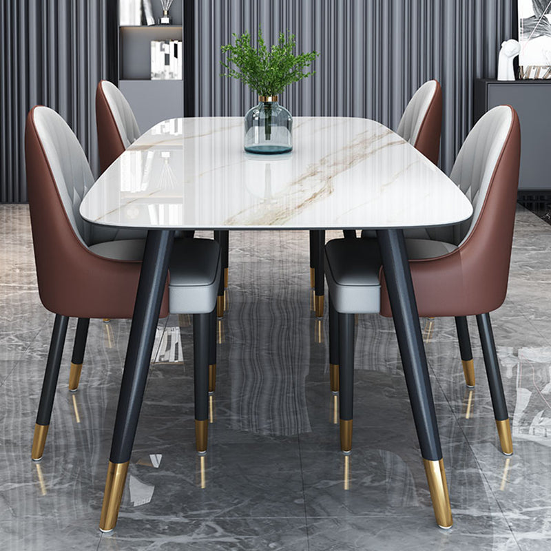 Living Room Furniture Stone 4 Solid Wood Legs Traditional Luxury Dining Table