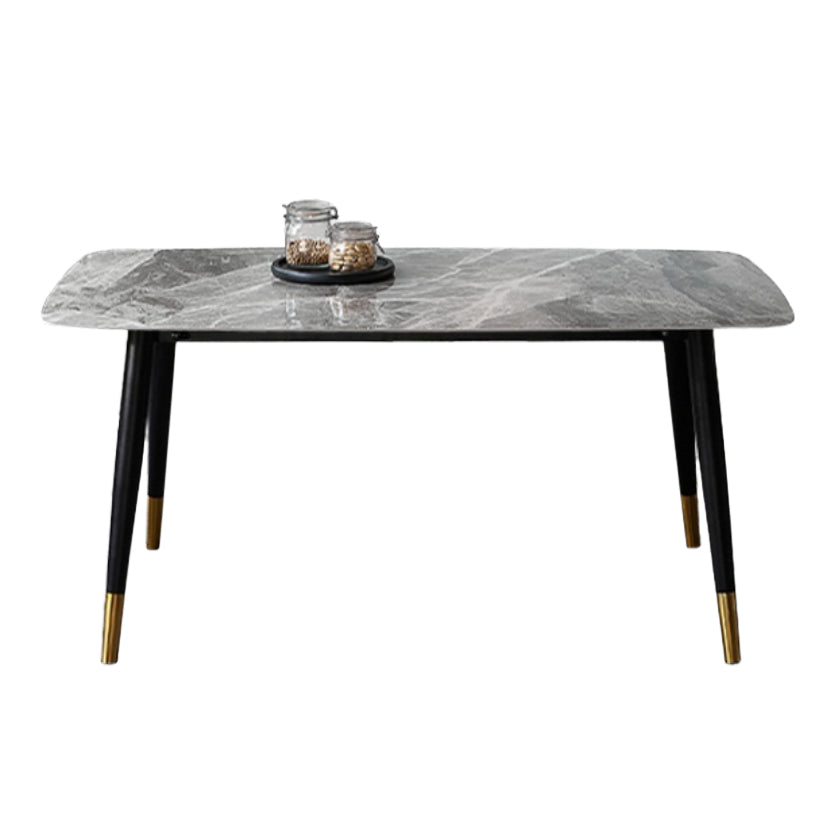 Living Room Furniture Stone 4 Solid Wood Legs Traditional Luxury Dining Table