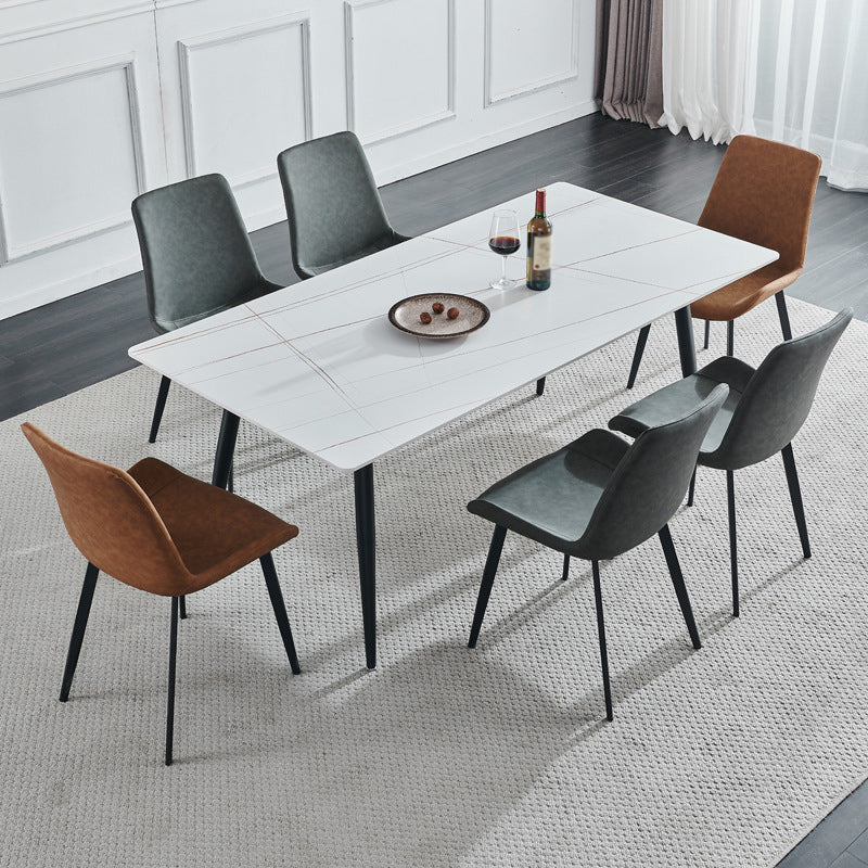 Mesa de piedra rectangular moderna contemporánea 4 patas de la sala de cena