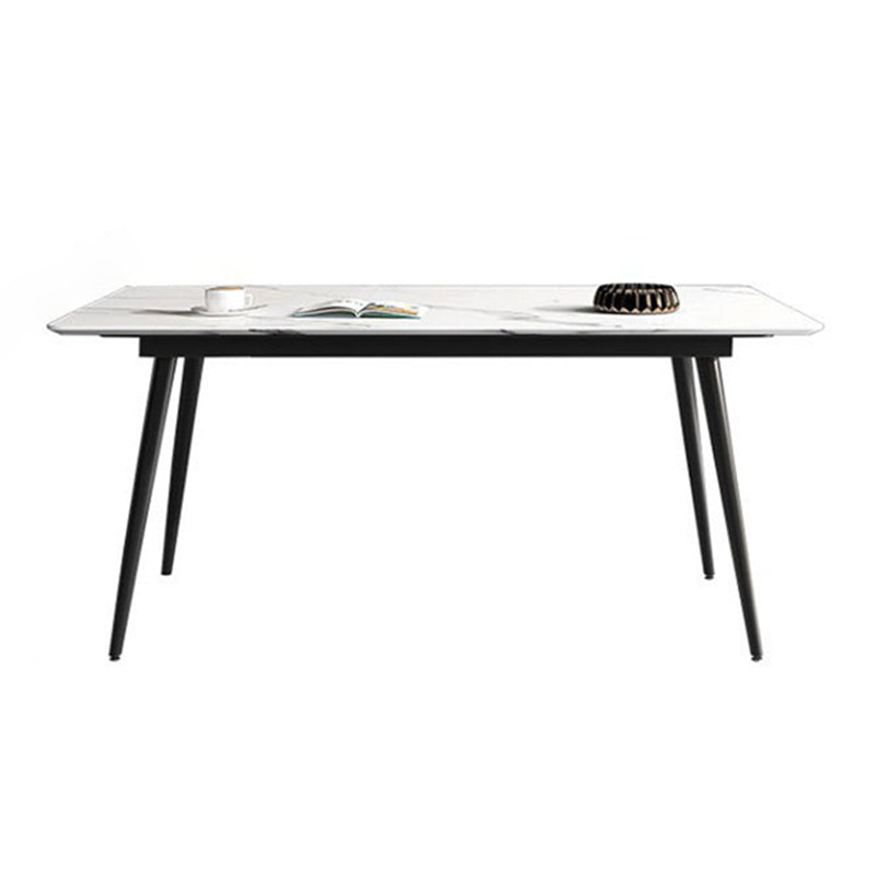 Mesa de piedra rectangular moderna contemporánea 4 patas de la sala de cena