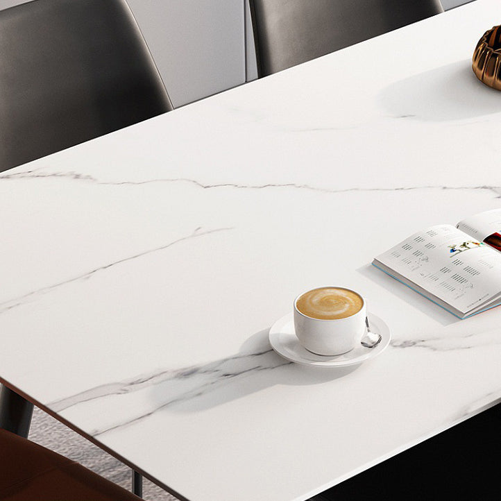 Mesa de piedra rectangular moderna contemporánea 4 patas de la sala de cena