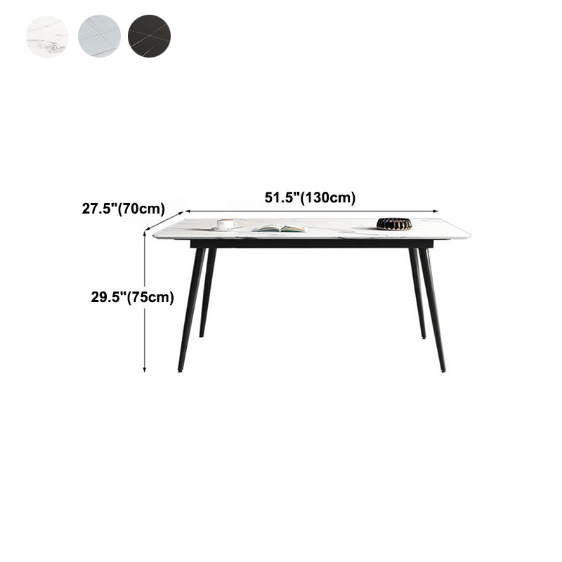 Mesa de piedra rectangular moderna contemporánea 4 patas de la sala de cena