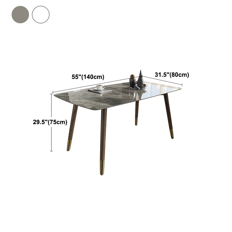 Mesa de comedor de piedra rectangular mesa de comedor de lujo tradicional con patas de madera