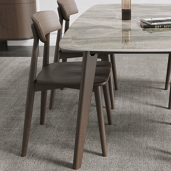 Mesa de comedor rectangular de piedra sinterizada moderna para comedor