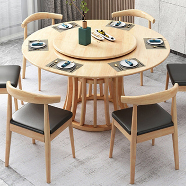 Wood Round Pedestal Dining Table Modern Dining Room Kitchen Home Furniture