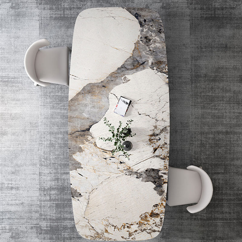 Table à manger traditionnelle de luxe en pierre avec base luge