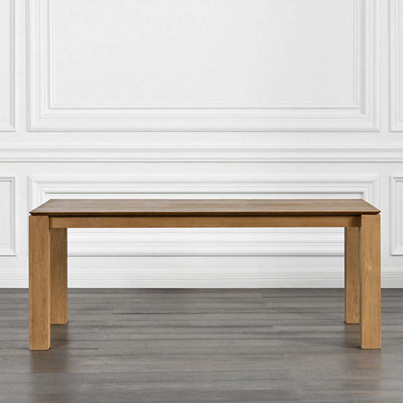 Modern Pine Wood Table for Restaurant Rectangle Dining Table with 4 Legs in Brown