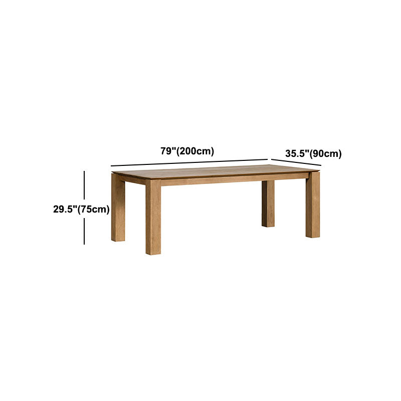 Modern Pine Wood Table for Restaurant Rectangle Dining Table with 4 Legs in Brown