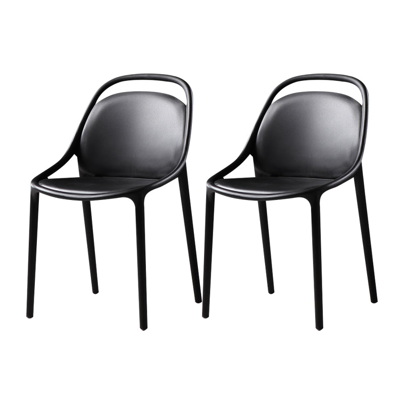 Sillas apilables de estilo moderno, sillas sin brazos con patas de plástico para cocina