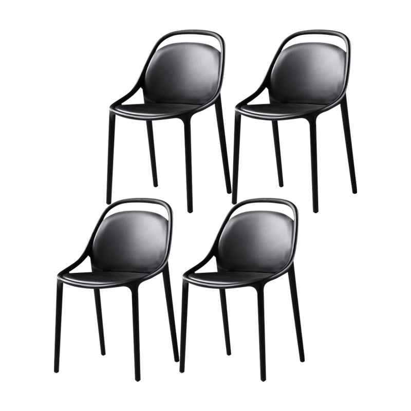 Sillas apilables de estilo moderno, sillas sin brazos con patas de plástico para cocina