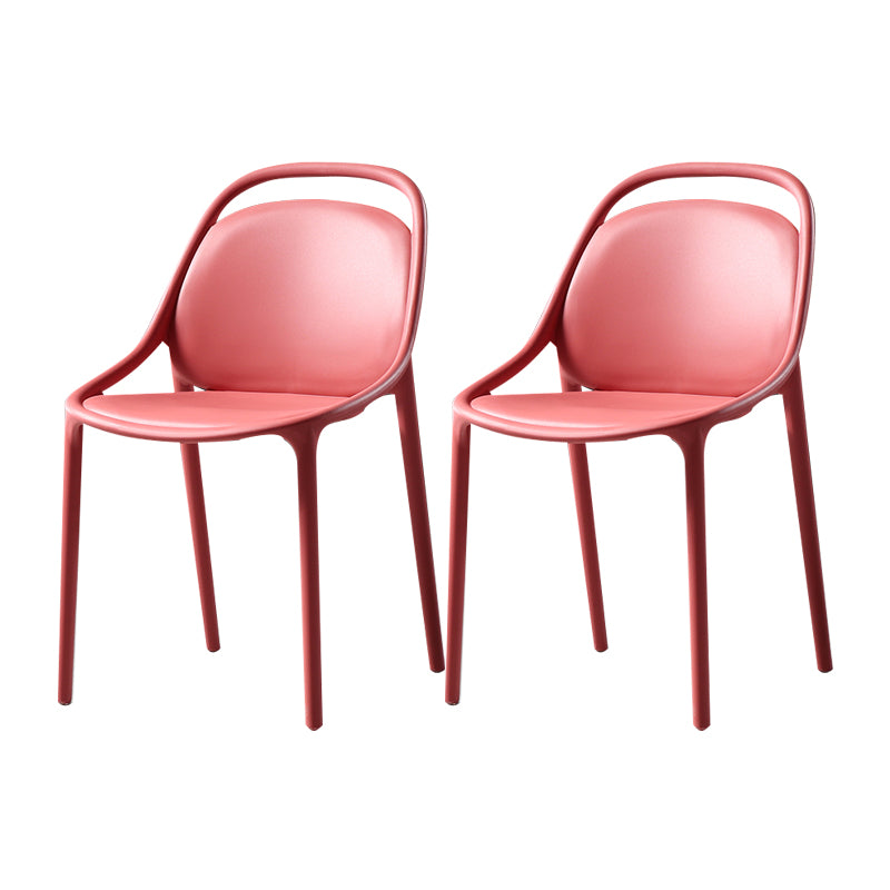 Sillas apilables de estilo moderno, sillas sin brazos con patas de plástico para cocina