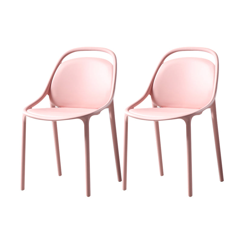Sillas apilables de estilo moderno, sillas sin brazos con patas de plástico para cocina