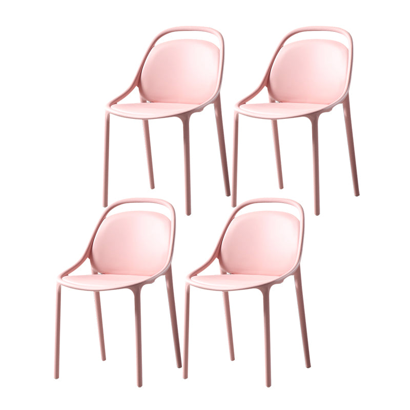 Sillas apilables de estilo moderno, sillas sin brazos con patas de plástico para cocina