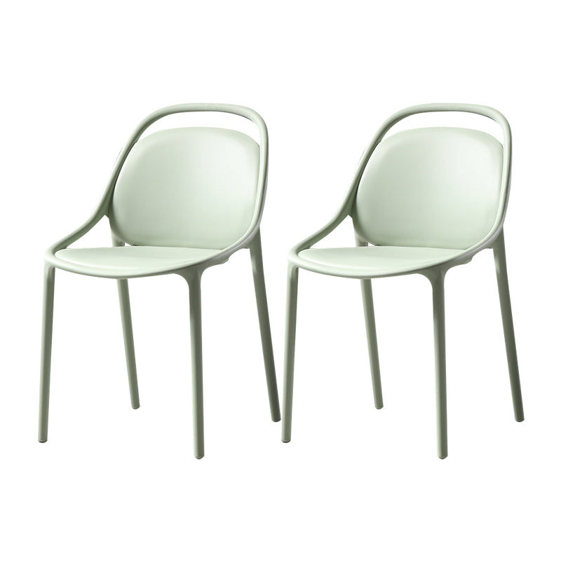 Sillas apilables de estilo moderno, sillas sin brazos con patas de plástico para cocina