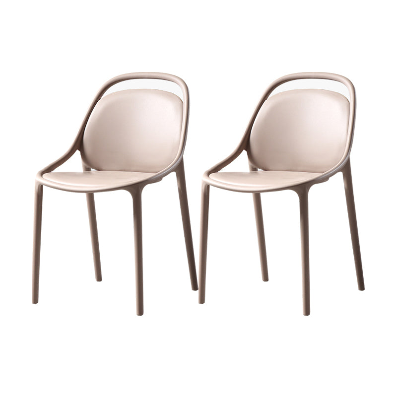 Sillas apilables de estilo moderno, sillas sin brazos con patas de plástico para cocina