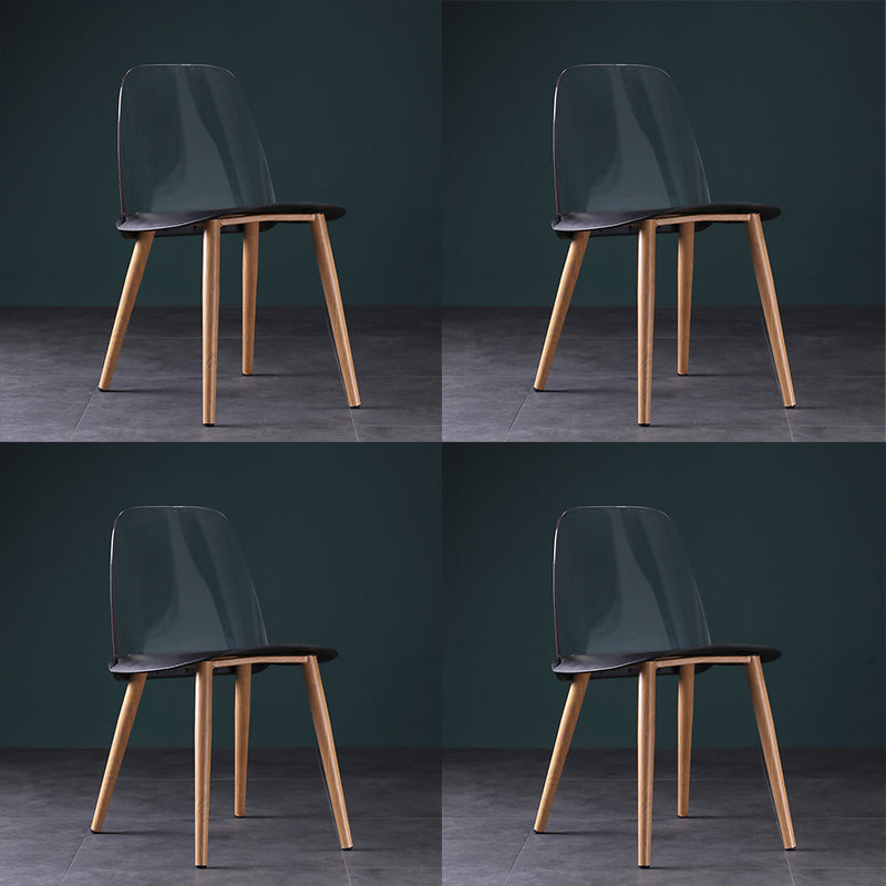 Silla contemporánea sillas de comedor sin brazos con patas de metal para cocina