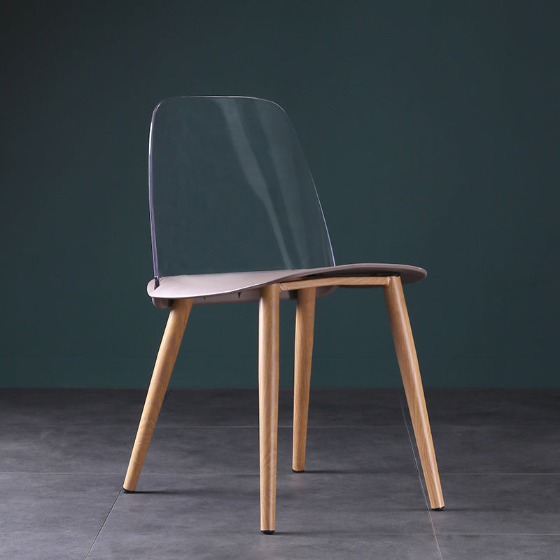 Silla contemporánea sillas de comedor sin brazos con patas de metal para cocina