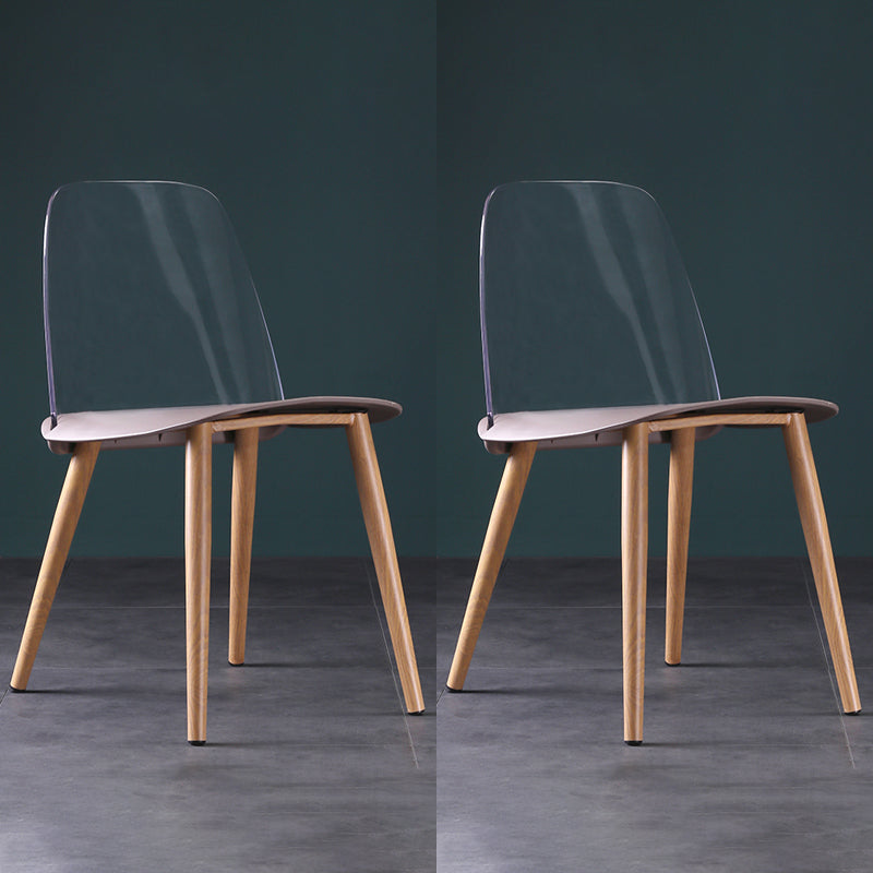 Silla contemporánea sillas de comedor sin brazos con patas de metal para cocina