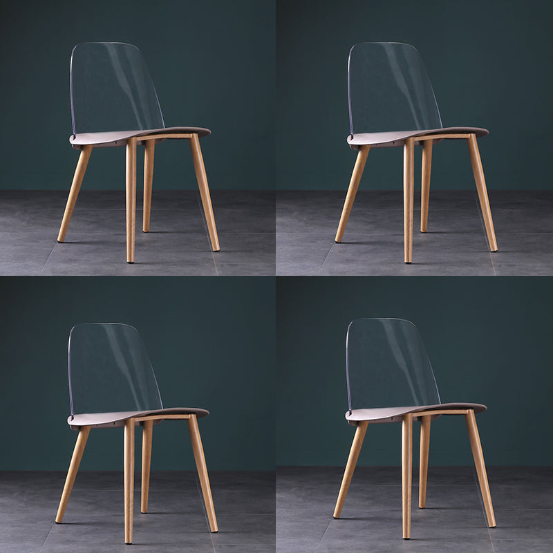 Silla contemporánea sillas de comedor sin brazos con patas de metal para cocina