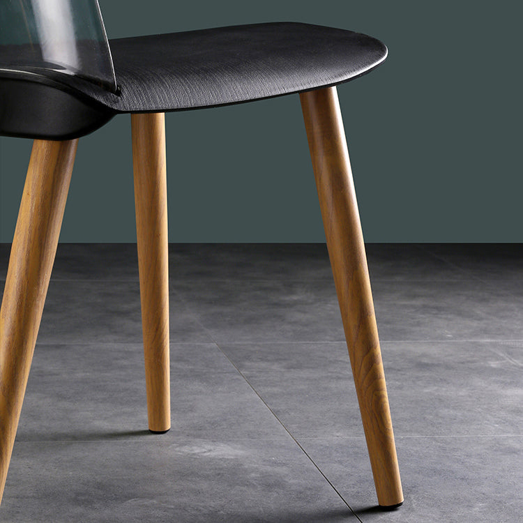 Silla contemporánea sillas de comedor sin brazos con patas de metal para cocina