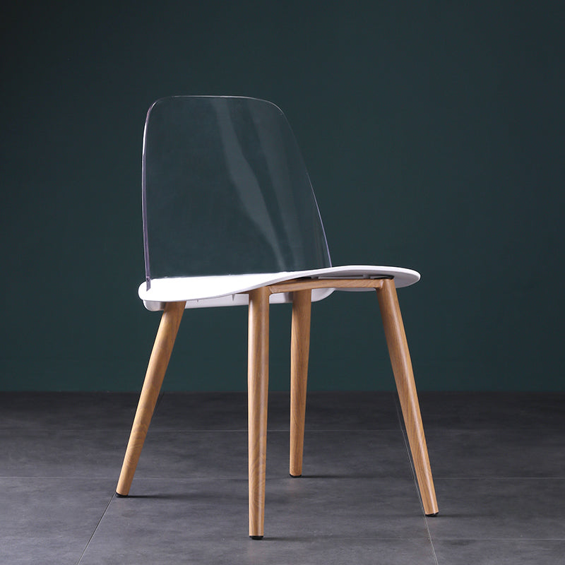 Silla contemporánea sillas de comedor sin brazos con patas de metal para cocina
