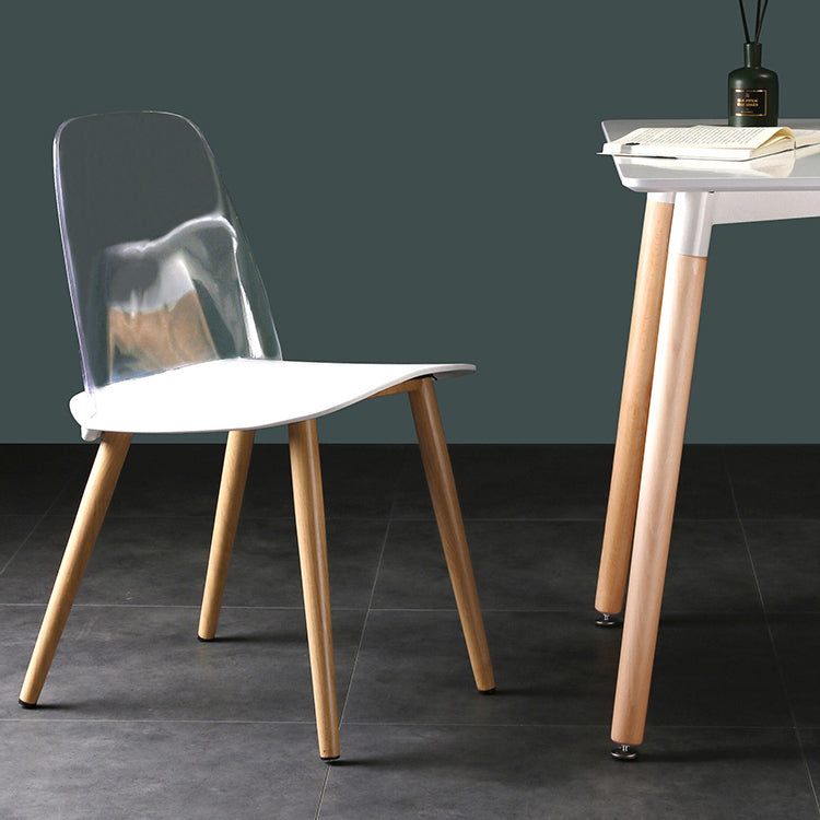 Silla contemporánea sillas de comedor sin brazos con patas de metal para cocina