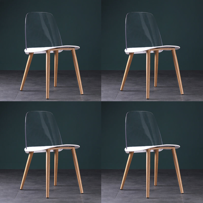 Silla contemporánea sillas de comedor sin brazos con patas de metal para cocina