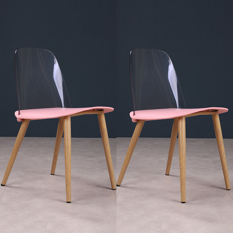 Silla contemporánea sillas de comedor sin brazos con patas de metal para cocina