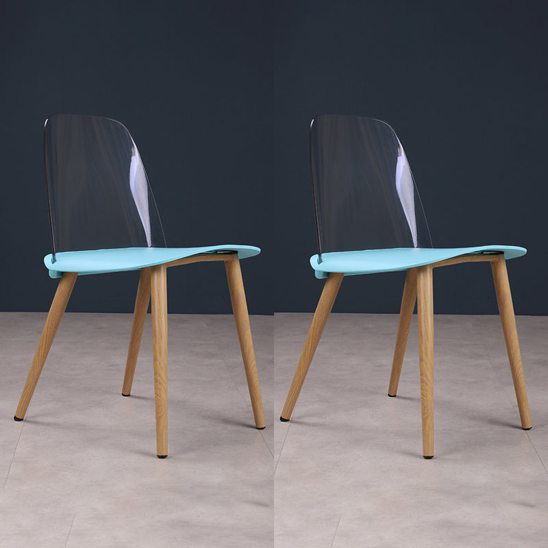 Silla contemporánea sillas de comedor sin brazos con patas de metal para cocina