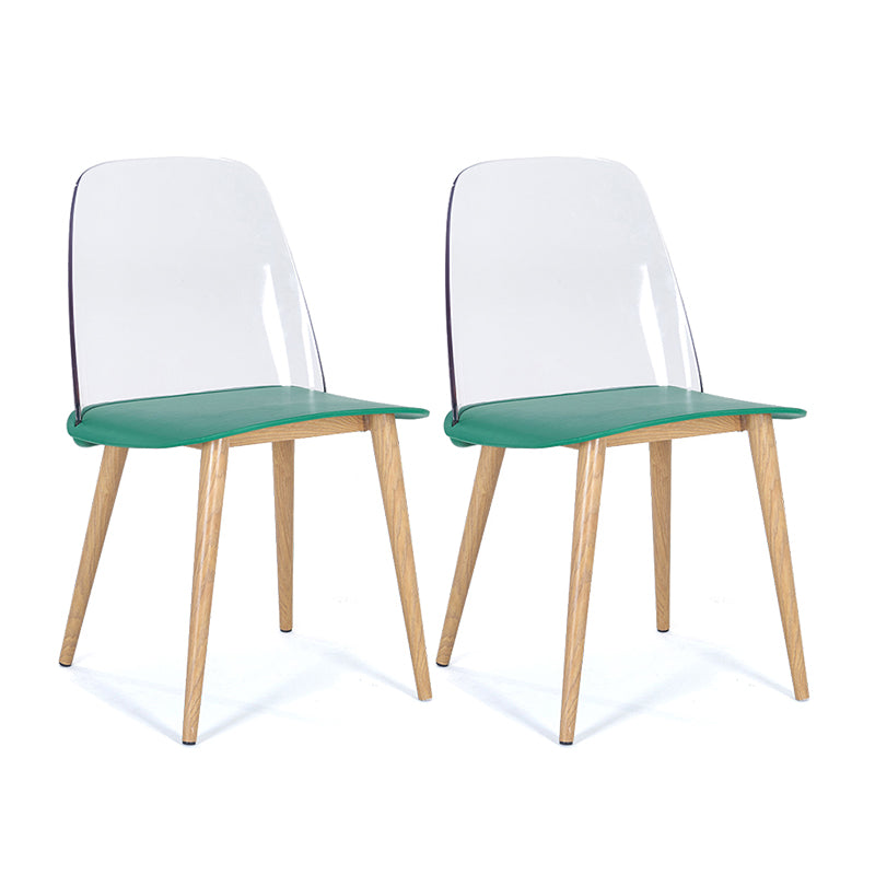 Silla contemporánea sillas de comedor sin brazos con patas de metal para cocina