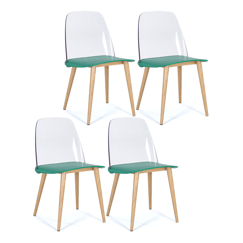 Silla contemporánea sillas de comedor sin brazos con patas de metal para cocina