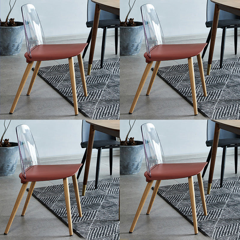 Silla contemporánea sillas de comedor sin brazos con patas de metal para cocina
