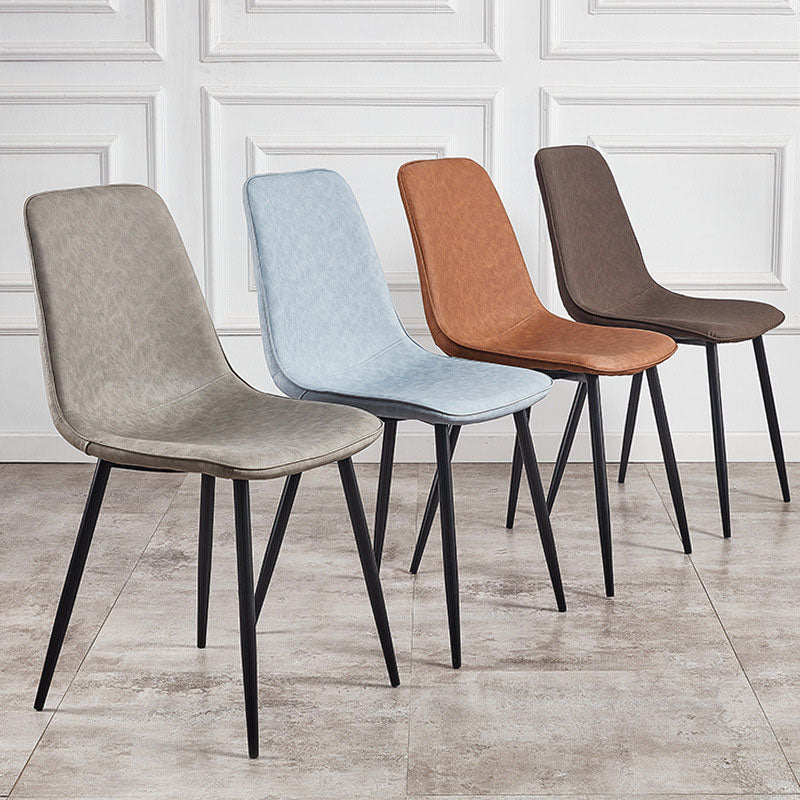 Sillas de estilo moderno, silla sin brazos con patas de metal para cocina