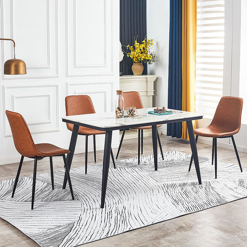 Sillas de estilo moderno, silla sin brazos con patas de metal para cocina