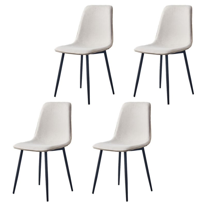Sillas de estilo moderno, silla sin brazos con patas de metal para cocina