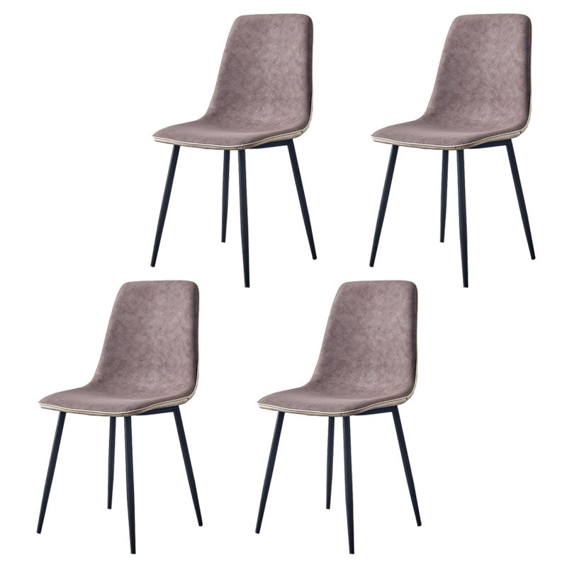 Sillas de estilo moderno, silla sin brazos con patas de metal para cocina