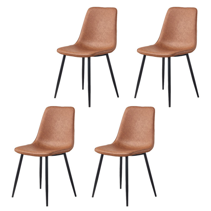 Sillas de estilo moderno, silla sin brazos con patas de metal para cocina