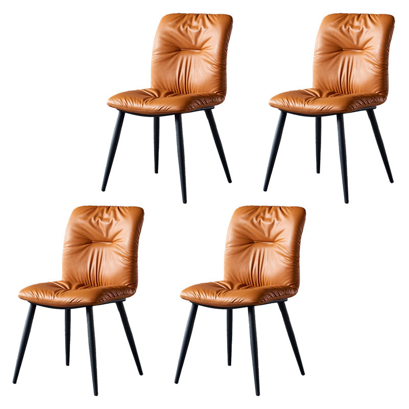 Silla moderna comedor silla sin brazos con patas de metal para cocina