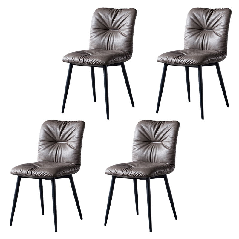 Silla moderna comedor silla sin brazos con patas de metal para cocina