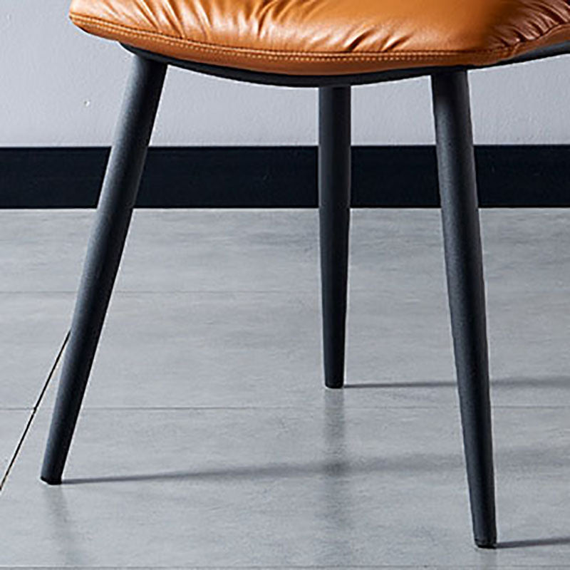 Silla moderna comedor silla sin brazos con patas de metal para cocina