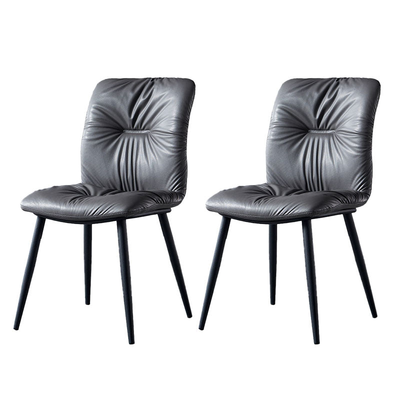 Silla moderna comedor silla sin brazos con patas de metal para cocina