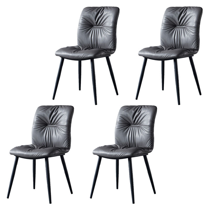 Silla moderna comedor silla sin brazos con patas de metal para cocina